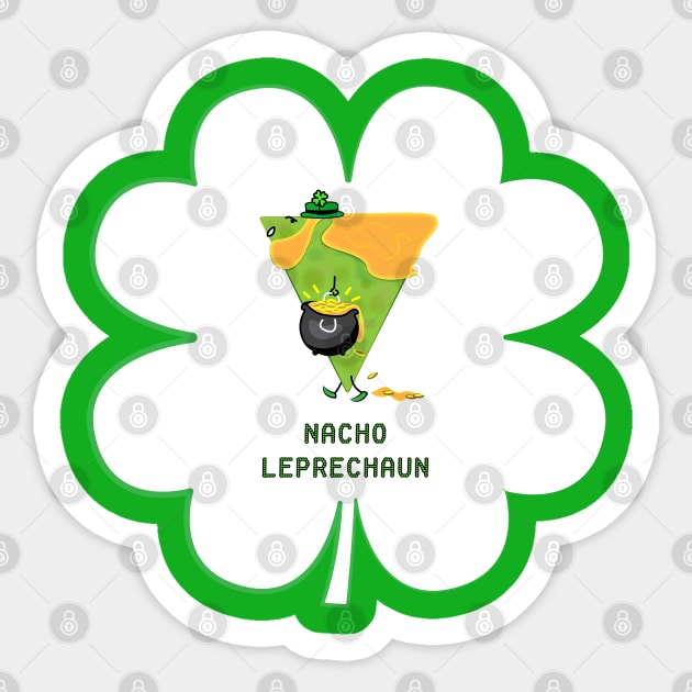 Nacho Leprechaun Green Tortilla Man Sticker by Sanford Studio